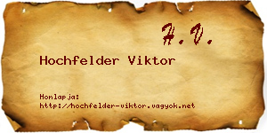 Hochfelder Viktor névjegykártya